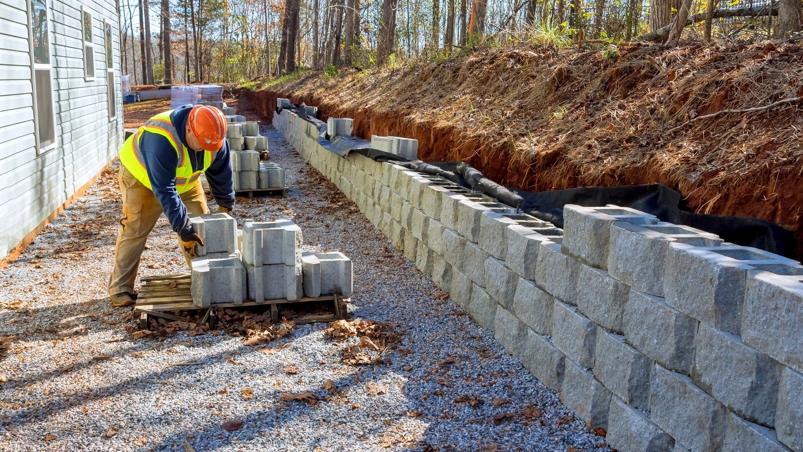 installation,of,concrete,block,retaining,walls,was,performed,by,contractor